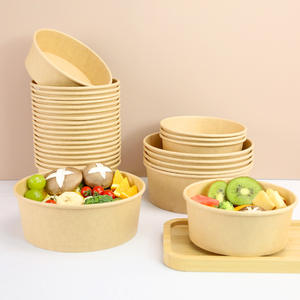 Bol en papier kraft carré/rectangulaire, qualité alimentaire, jetable, écologique, emballage alimentaire, bol à salade avec couvercle, résistant à la graisse et à l'eau - Product Image 6