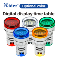 Circulaire 22MM LED Panneau d'affichage numérique Indicateur de courant et de tension Bleu AD22-22HzM