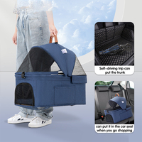 Poussette pliable pour animaux de compagnie 3 en 1, porte-bébé détachable, siège de voiture, 4 roues, poussette pour chien et chat