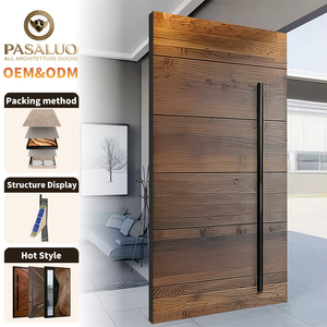 Cửa xoay ngoài trời bằng gỗ hiện đại, bền chắc, an toàn cho nhà ở, biệt thự, cửa ra vào chính năm 2026, sản xuất theo đơn đặt hàng (OEM). - Product Image 1
