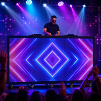 Table de DJ pliable à six pans avec écran LED intégré pour club musical et soirées DJ