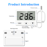 Termómetro Digital con Sonda Externa Impermeable, Alarma y Calibración para Acuario, Pecera, Refrigerador, Monitor y Registro, con Certificación CE