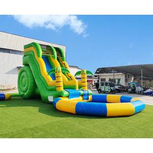 Toboganes de Agua Inflables Comerciales Baratos y Grandes, Castillo Inflable Gigante con Palmeras, Toboganes de Agua Inflables con <span class=keywords><strong>Piscina</strong></span> <span class=keywords><strong>Desmontable</strong></span> - Product Image 4