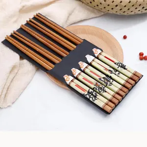 100% Chinese Natural Reusable Wooden Bamboo Chopsticks Wholesale Custom Bamboo Round Chopsticks Japan