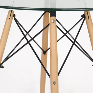 Juego de comedor familiar de <span class=keywords><strong>alta</strong></span> calidad <span class=keywords><strong>Mesa</strong></span> de comedor redonda de vidrio moderna Se puede utilizar en hoteles, restaurantes, - Product Image 3