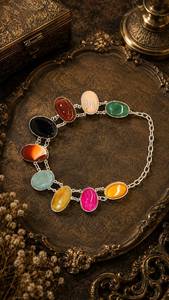Natural stone necklace seven color Necklace <b>chain</b> style women necklace daily wear girls jewelry export at lowest price - Product Image 2