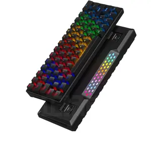 新款60键RGB键不打孔绿色轴电脑游戏红色轴静音彩色机械游戏便宜60键盘