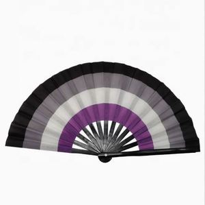 พัดไม้ไผ่พับได้ขนาดใหญ่ 33 ซม. 13 นิ้ว ลายพิมพ์สำหรับงานปาร์ตี้ เต้นรำ เทศกาล สไตล์แกะสลัก ของที่ระลึก - Product Image 4