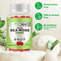 Gummies de mousse de mer à marque privée 3000mg, extrait d'algues irlandaises, soutien de la thyroïde, énergie, certifié GMP, 60 unités