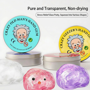 Jouet anti-stress, fluide non newtonien, argile liquide transparente, slime coloré, colle moussante, boue rebondissante cristalline - Product Image 1