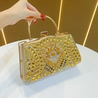 2026 Vintage Dames Handtassen met Strass Steentjes, Glinsterende Kristallen Clutch, Glitterende Holle Bruids- en Avondtas, Dames Handtas met Ketting voor Gala's