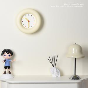 Giappone Corea del Sud orologio da parete da casa 12 pollici giallo crema moderno muta orologio da parete Design senza perforazioni per la casa - Product Image 3