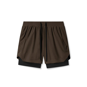Shorts classiques pour hommes à jambe droite en mélange de coton et de viscose, avec taille élastique, séchage rapide et respirant, pour un usage décontracté estival - Product Image 1