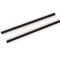 Conector PCB de Doble Fila con Cabezal Hembra de Pines Redondos de 2.54mm, 4, 16, 20, 32, 40 Pines