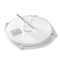 Judaica Juif Rosh Hashanah Cadeau Amovible Miel Plat Or Acrylique Lucite Simanim Assiette