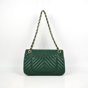 Bandoleras acolchadas con cadena de Metal para mujer, bolsos de hombro acolchados con cuello en V - Product Image 2