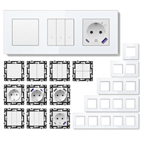 Interrupteur mural intelligent MVAVA à cadre blanc en verre, câblage rapide, pour maison connectée, contrôle à distance Wi-Fi, auto-réinitialisation, 10A 1000W
