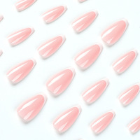 Ballerine Française Faux Ongles Gradeint Cercueil Naturel Faux Ongles Vente En Gros Fournisseur 24