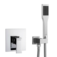Ensemble de pomme de douche à main Velo avec robinet mélangeur - Buses en silicone souple Acier inoxydable SUS304 360 °   Appareil de salle de bain rotatif