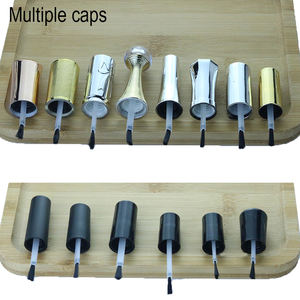 Flacon de vernis à ongles, accessoire pour manucure, crâne de cristal clair, squelette, en titanium, charbon noir, avec brosse (NG17), 8ml - Product Image 6