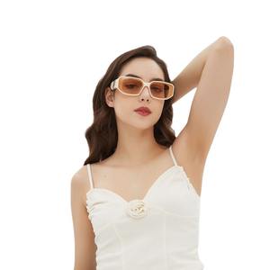 Personnalisé simple logo personnalisé mode petite monture lunettes de soleil jambe large conception en métal modèle tendance polarisée uv acétate lunettes de soleil - Product Image 4