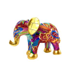 Adorno de Escritorio de Resina Epoxi con Forma de Elefante Dorado con Orejas Levantadas, Estilo Graffiti, Arte Popular Creativo, para el Hogar, TV - Product Image 5