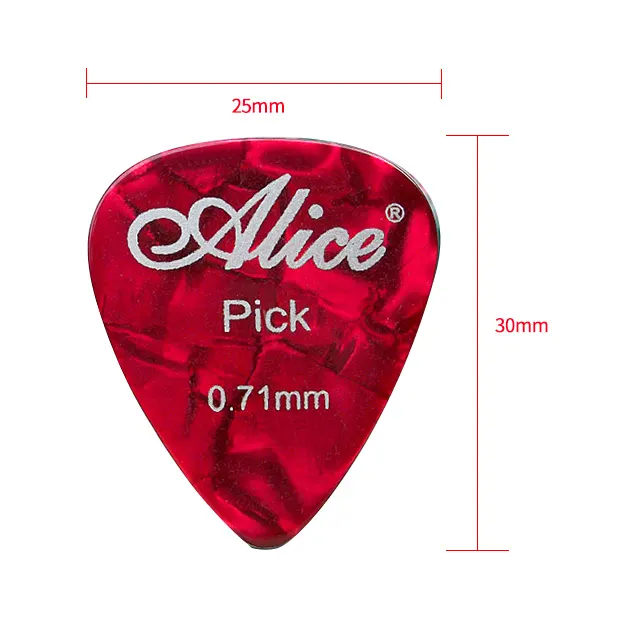 ऐलिस 100A ध्वनिक इलेक्ट्रिक गिटार की पसंद Plectrum विभिन्न रंगों 6 मोटाई 0.46/0.71/0.81/0.96/1.2 /1.5mm