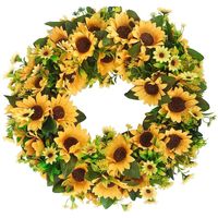 Tenture de porte faite à la main tenture murale guirlande de décoration de tournesol de Noël