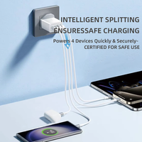 Meilleur adaptateur de voyage 33W 4USB PD QC3.0 Chargeur rapide avec technologie GaN Certifié KC Chargeur rapide de bureau