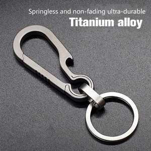 Titanium Alloy Car <b>Keychain</b> Manufacturer Wholesale K6-1 <b>Personalized</b> Creative Simple Men's Women's Waist Chain Ring - Product Image 3