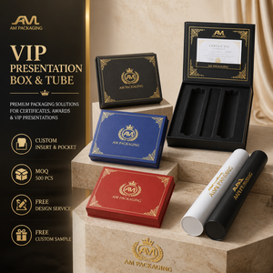 Caja de Regalo de Papel de Lujo Personalizada, Estuche de Presentación de Cartón Rígido para Certificado, Premio, Set VIP - Product Image 1