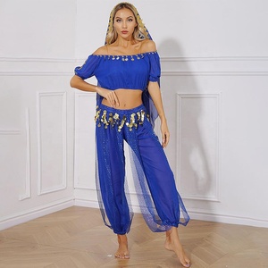 Ropa de escenario para actuación, pantalones de baile brillantes, trajes de baile con lentejuelas, bombachos de gasa, pantalones árabes, pantalones Harem - Product Image 2
