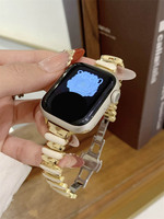 Bracelet en métal de forme irrégulière IVANHOE pour Apple Watch toutes séries, bracelet en métal poli de qualité supérieure, look chic et luxueux