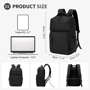 Sac à dos pour ordinateur portable imperméable, fabriqué en usine ODM/OEM, pour hommes et femmes, approuvé pour <span class=keywords><strong>les</strong></span> vols, antivol, avec compartiment pour ordinateur portable de 15,6 pouces - Product Image 5