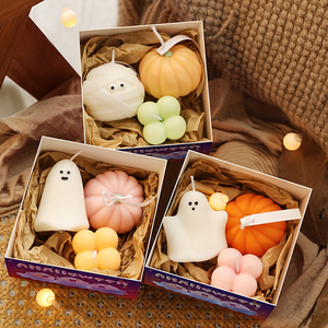 ชุดของขวัญเทียนหอมอโรมาเธอราพี Relaxlines Ghostly Halloween ทำมือ เป็นมิตรกับสิ่งแวดล้อม ปราศจากสารพิษ ทำจากขี้ผึ้งถั่วเหลือง กลิ่นหอมสำหรับเทศกาล - Product Image 4