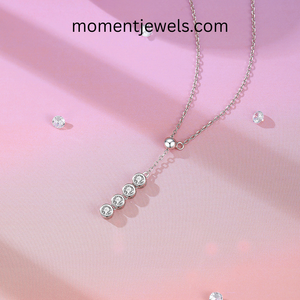 Pendentif moissanite rond délicat en argent sterling 925, bijou minimaliste simple et scintillant, cadeau pour femme, à porter au quotidien - Product Image 2
