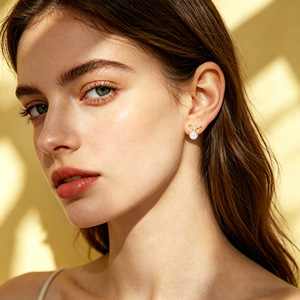 Pendientes de Perlas con Diseño de Lazo, Poste de Oro de 14k, Estilo Geométrico Coreano, Joyería para Mujer, Primavera 2026 - Product Image 2