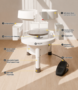 Torno de Cerámica Bview de Nuevo Diseño con Pedal, Motor de 500W, Plato Giratorio de 31cm para Manualidades con Arcilla - Product Image 4