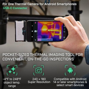 Cámara Termográfica For One Pro para Teléfonos Inteligentes Android (USB-C) con Súper Resolución de 240x180 (80x60 IR Nativo) |   Samsung/Pixel - Product Image 1