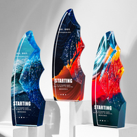 Nouveau trophée de récompenses en bois de style religieux avec plaques de médailles en cristal acrylique noir et en verre graphiques imprimés UV et offset