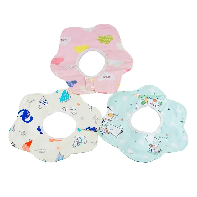 Nouveau Design Best Seller 100% coton bavoir multicolore double face Bandana doux bébé bavoirs en coton bébé bavoirs en coton biologique bébé