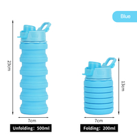 Bouteilles à boire pliables Offres Spéciales voyage en plein air 500ml bouteille d'eau pliable en silicone