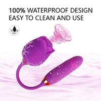 Anpassbarer Silikon-Rosen-Saugvibrator mit Dildo Teleskop-Vibrator G-Punkt-Stimulator Klitoris-Vibrator Sexspielzeug für Frauen