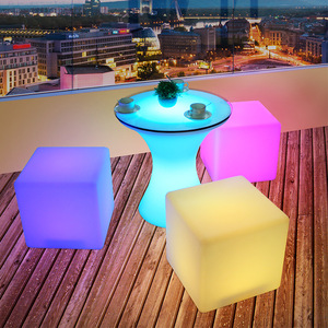 Décoration extérieure en plastique rechargeable, 16 couleurs changeantes, étanche, lumineux, rond, led, bar, <span class=keywords><strong>table</strong></span> <span class=keywords><strong>de</strong></span> cocktail, boîte <span class=keywords><strong>de</strong></span> nuit - Product Image 1