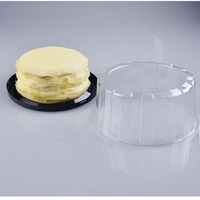 Boîte d'emballage pour gâteaux pour animaux de compagnie de 12 pouces, de qualité alimentaire, en PET transparent, avec couvercle en plastique en forme de dôme, plateaux à gâteaux pour la restauration, contenants à gâteaux ronds en plastique