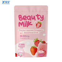 Sachet à fond plat en plastique de qualité alimentaire imprimé sur mesure, résistant à l'humidité, avec fermeture éclair Mylar, pour café, thé, fruits, compléments alimentaires