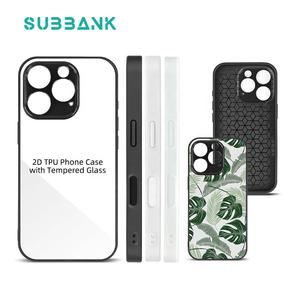 2D casing ponsel kosong sublimasi kaca Tempered TPU PC untuk iPhone 14 15 16 17 Pro Max untuk hadiah promosi & bisnis yang disesuaikan - Product Image 1