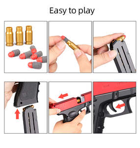Pistolet jouet pour enfants avec clip EVA, balles souples en plastique à chargement manuel, jeu de tir, cadeau d'anniversaire/de fêtes - Product Image 5