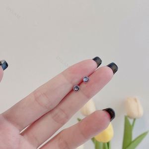 Dylam Wholesale Small Mini Stone Rhodium Plated 5A Cubic Zirconia CZ S925 925 Sterling Silver <b>Fine</b> <b>Stud</b> <b>Earrings</b> for Women - Product Image 4