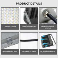 Projecteurs LED Extérieurs Étanches IP66 30W 50W 100W 150W 200W, Réflecteur LED SMD2835, Couleur Personnalisée